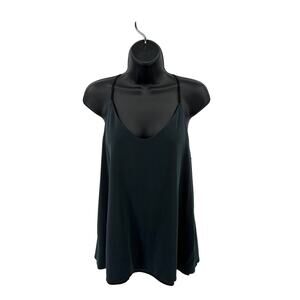 Banana Republic Racerback Tank Top WMNS Small Black Scoop Neck Lined Poly Blend